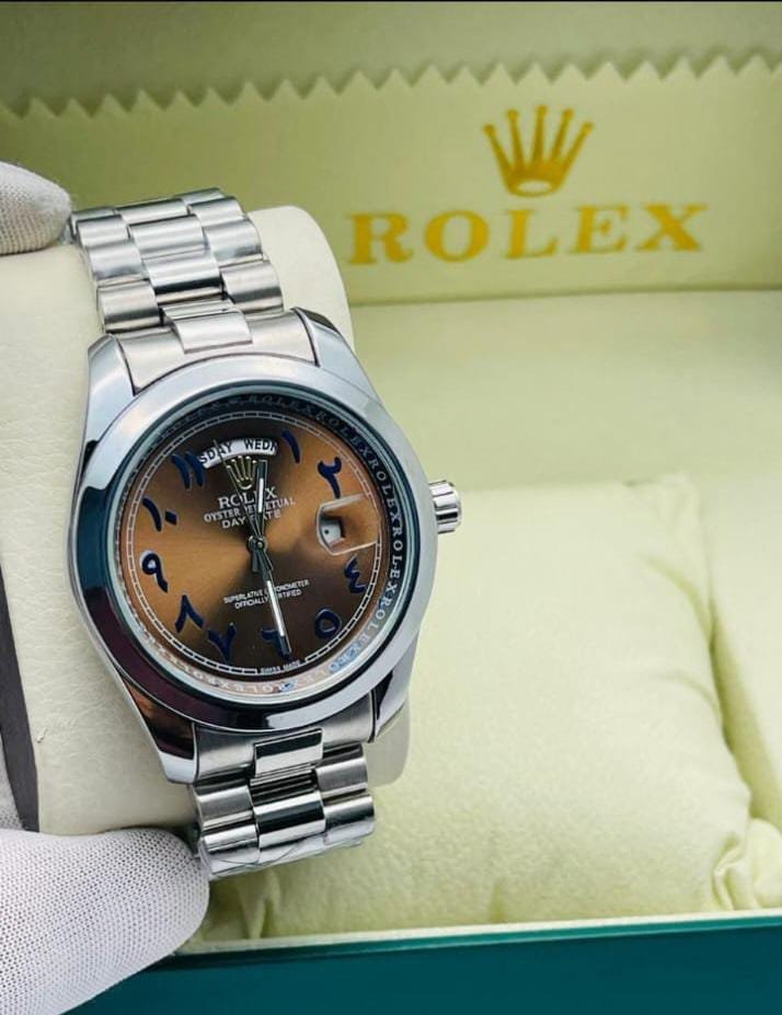 Silver with Brown Dial