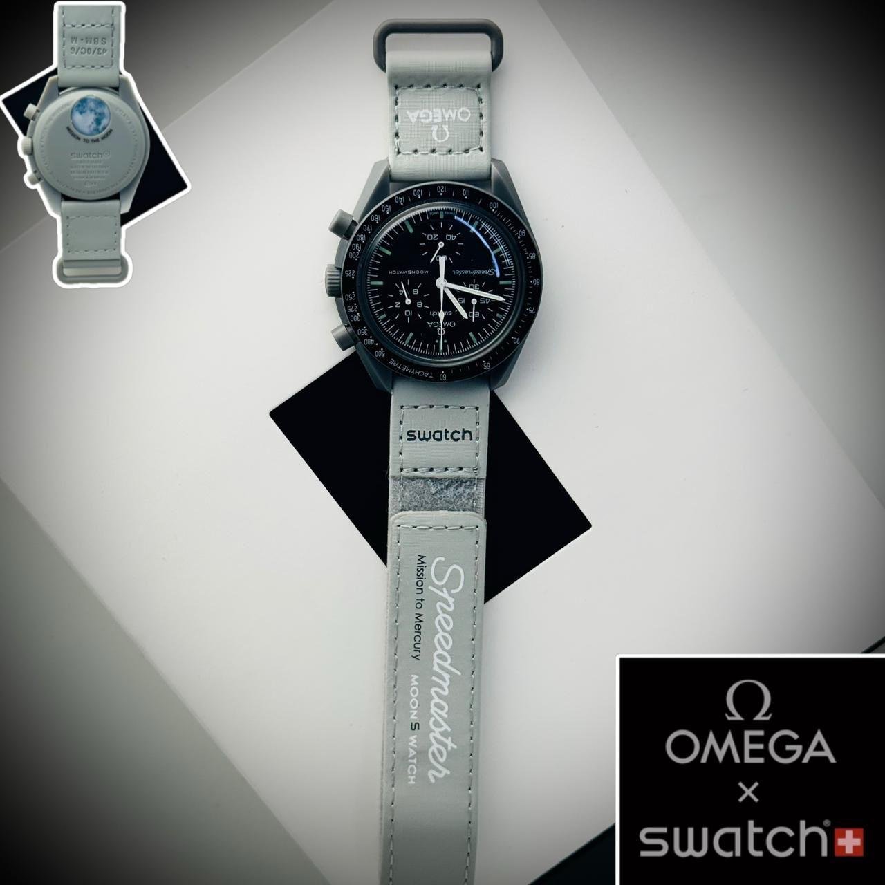 grey strap black dial white neddles