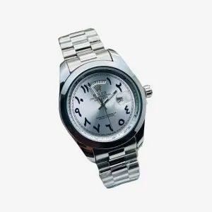 Silver with Brown Dial