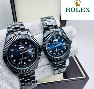 Black chain blue dial